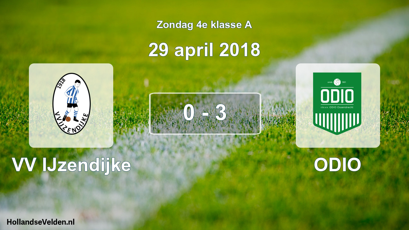 Total number of matches played: VV IJzendijke - ODIO 0 - 3 (29 April 2018)