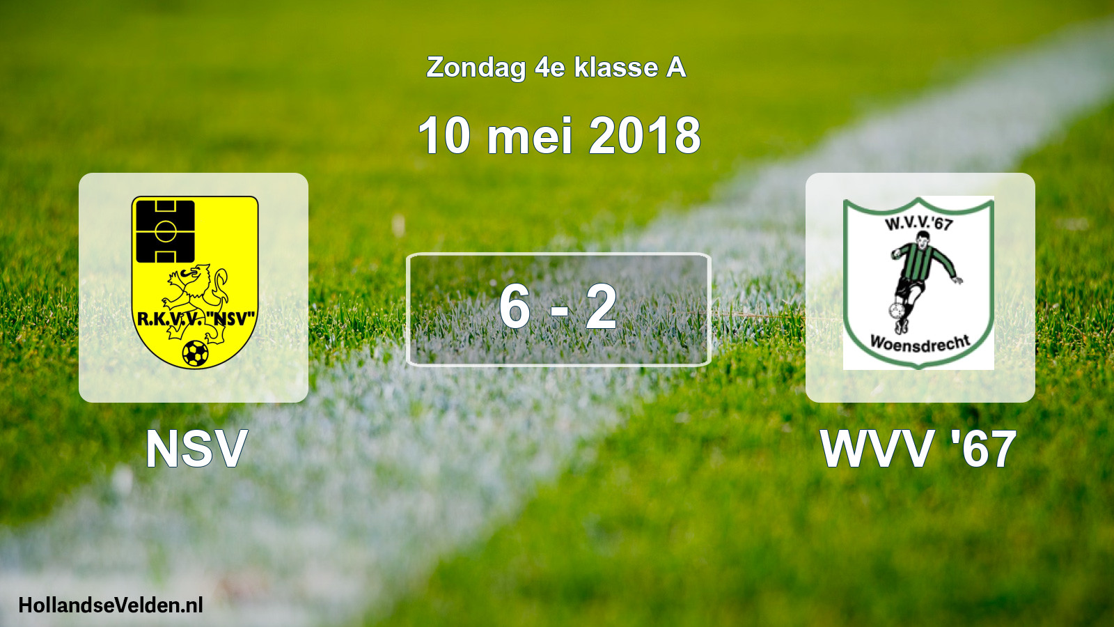 Total number of matches played: NSV - WVV '67 6 - 2 (10 May 2018)