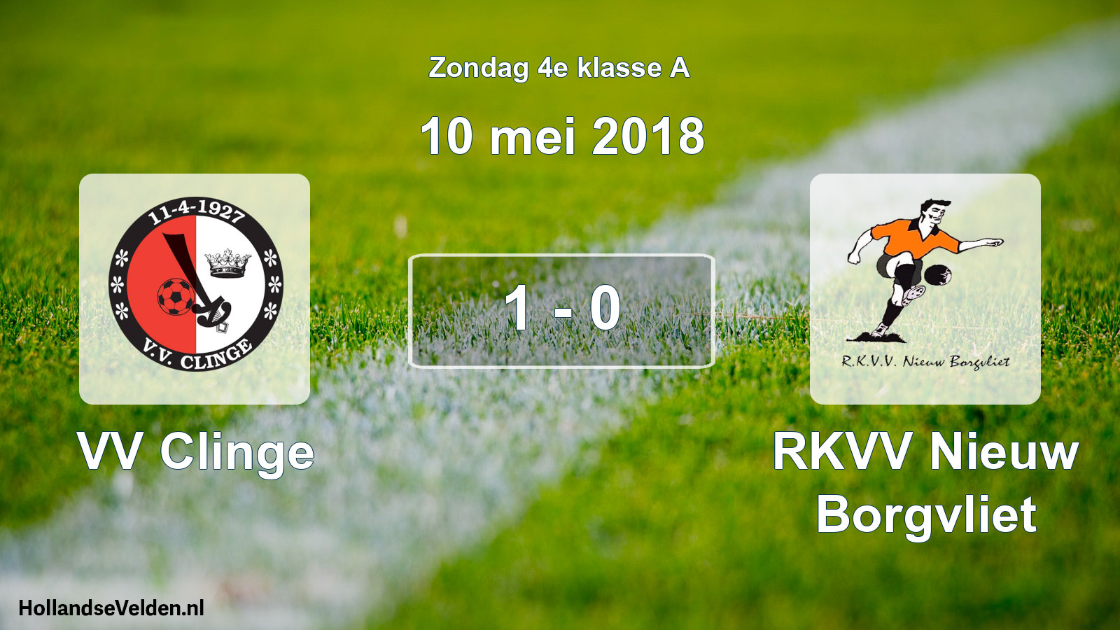 Total number of matches played: VV Clinge - RKVV Nieuw Borgvliet 1 - 0 (10 May 2018)