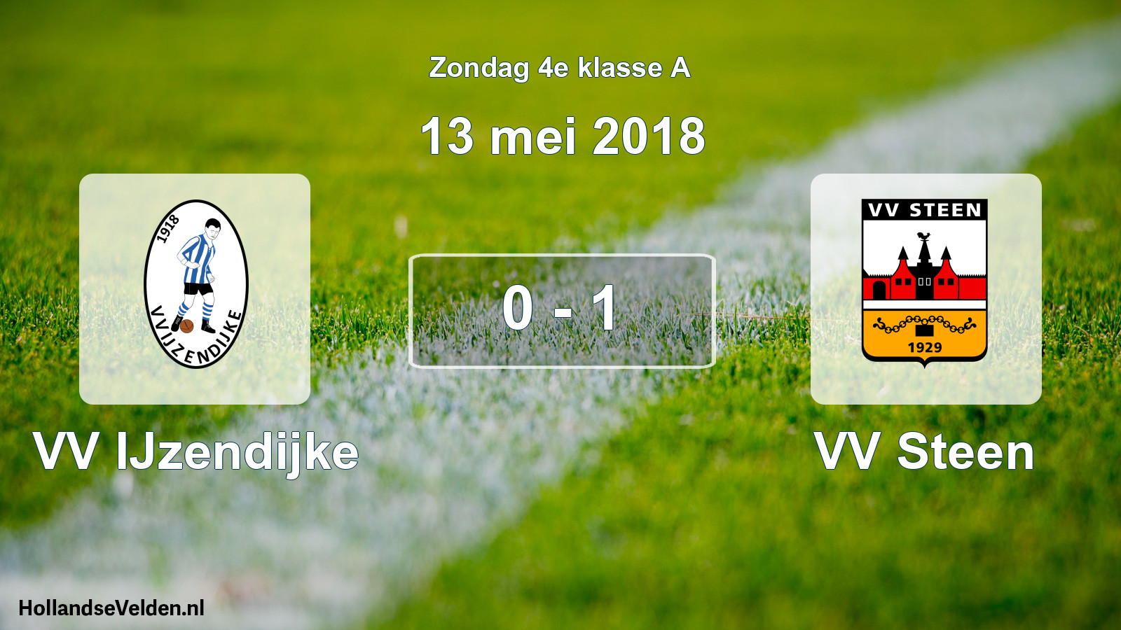 Total number of matches played: VV IJzendijke - VV Steen 0 - 1 (13 May 2018)
