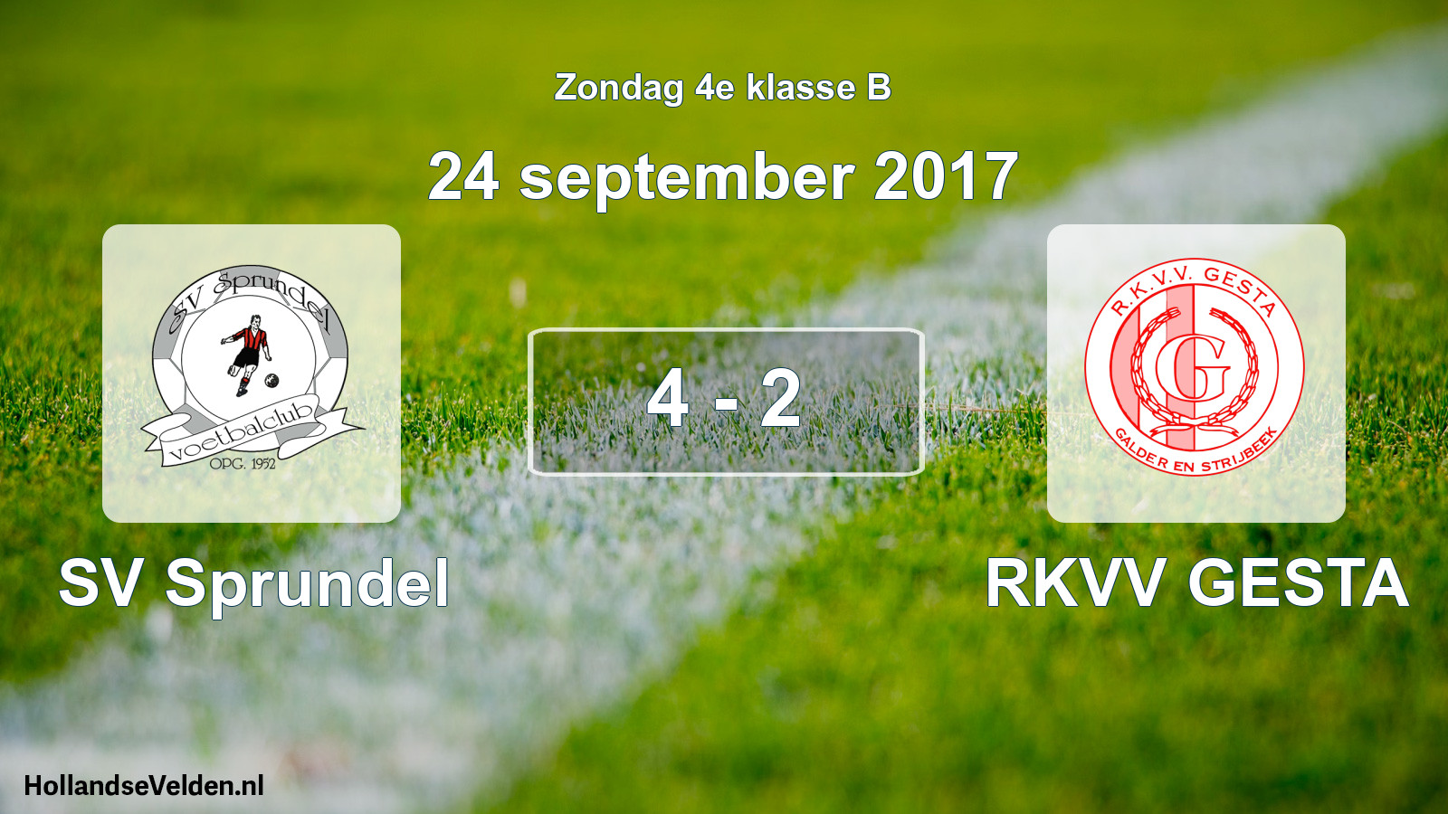 Total number of matches played: SV Sprundel - RKVV GESTA 4 - 2 (24 September 2017)