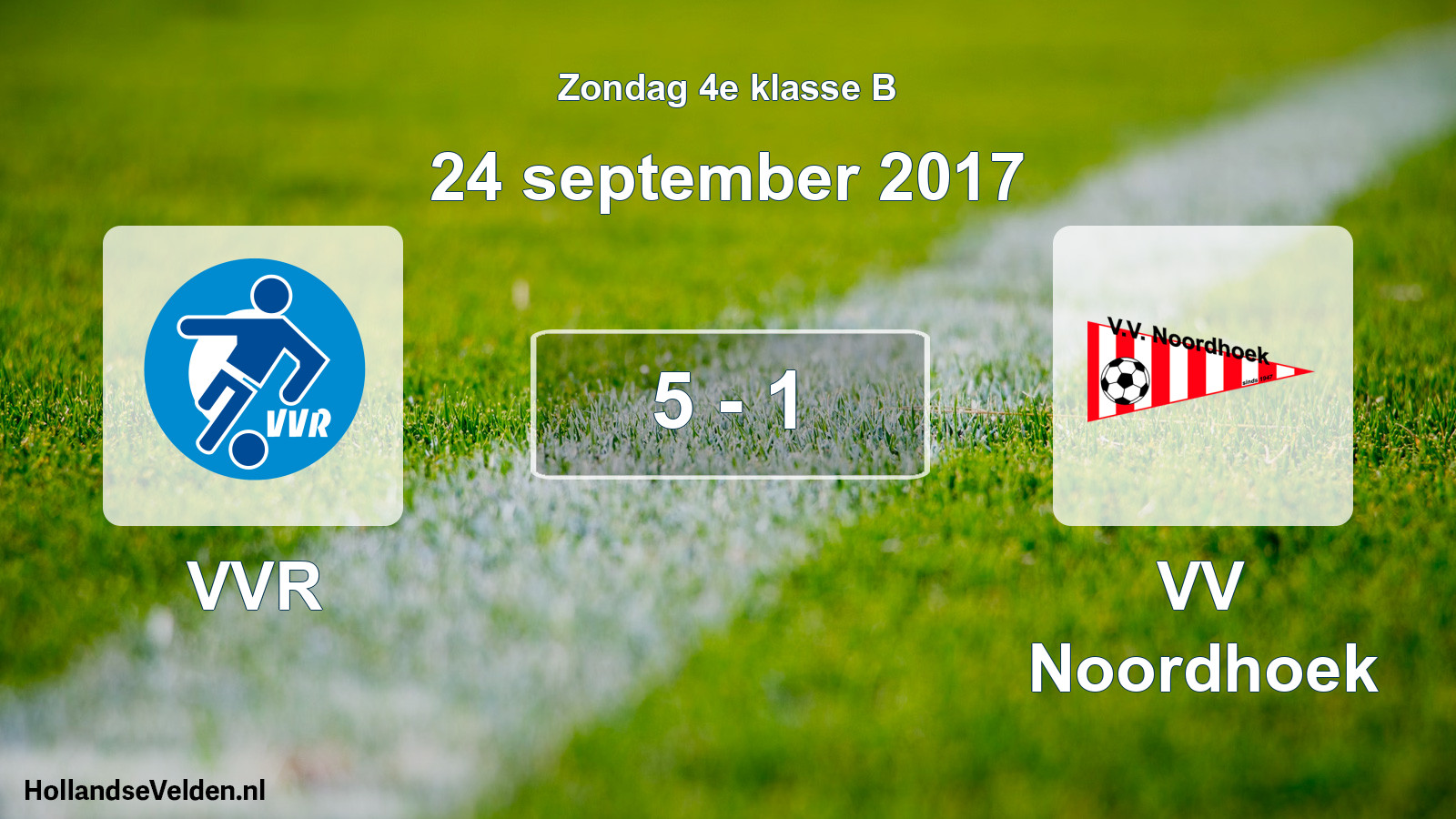 Total number of matches played: VVR - VV Noordhoek 5 - 1 (24 September 2017)