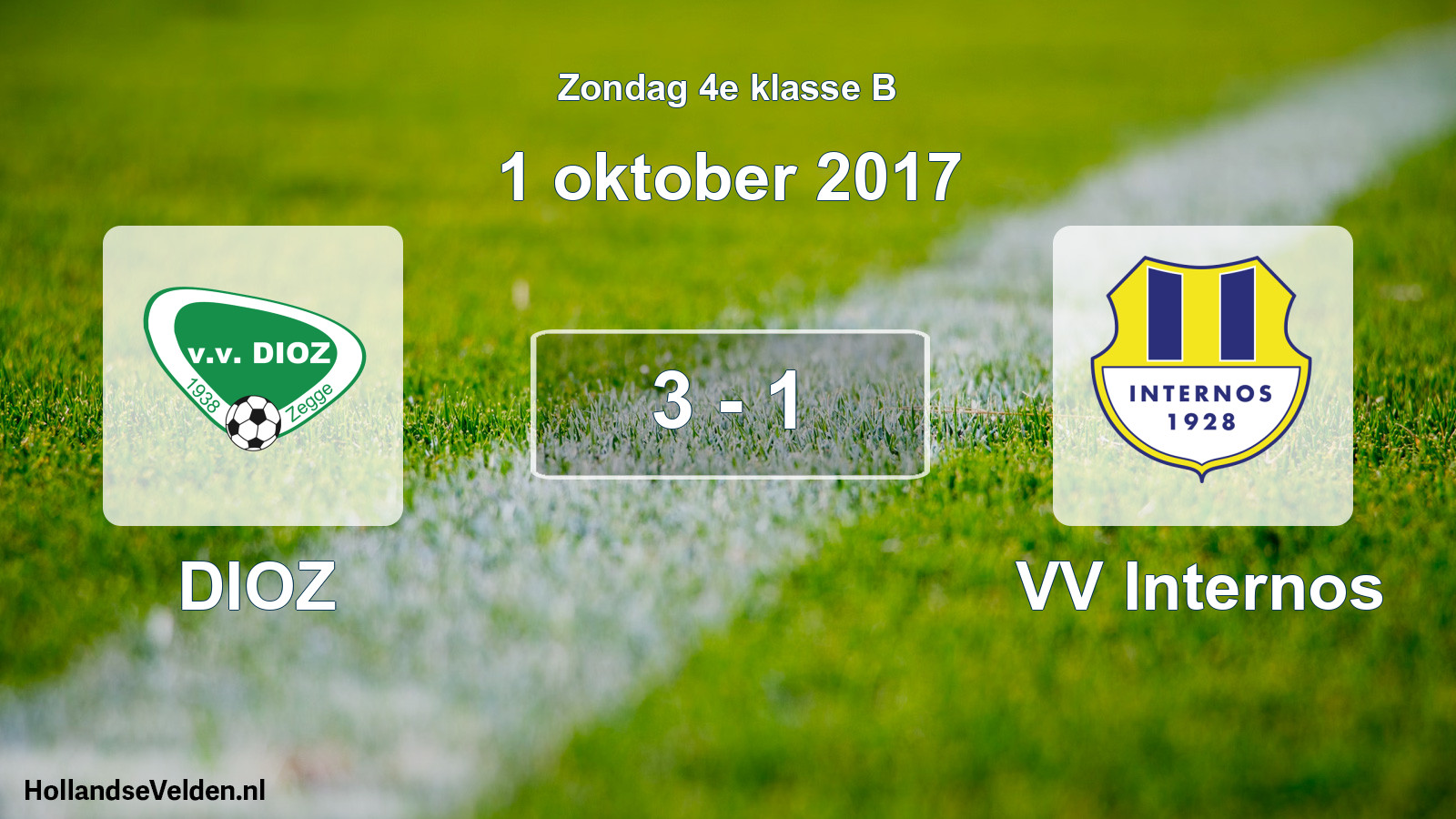 Total number of matches played: DIOZ - VV Internos 3 - 1 (1 October 2017)