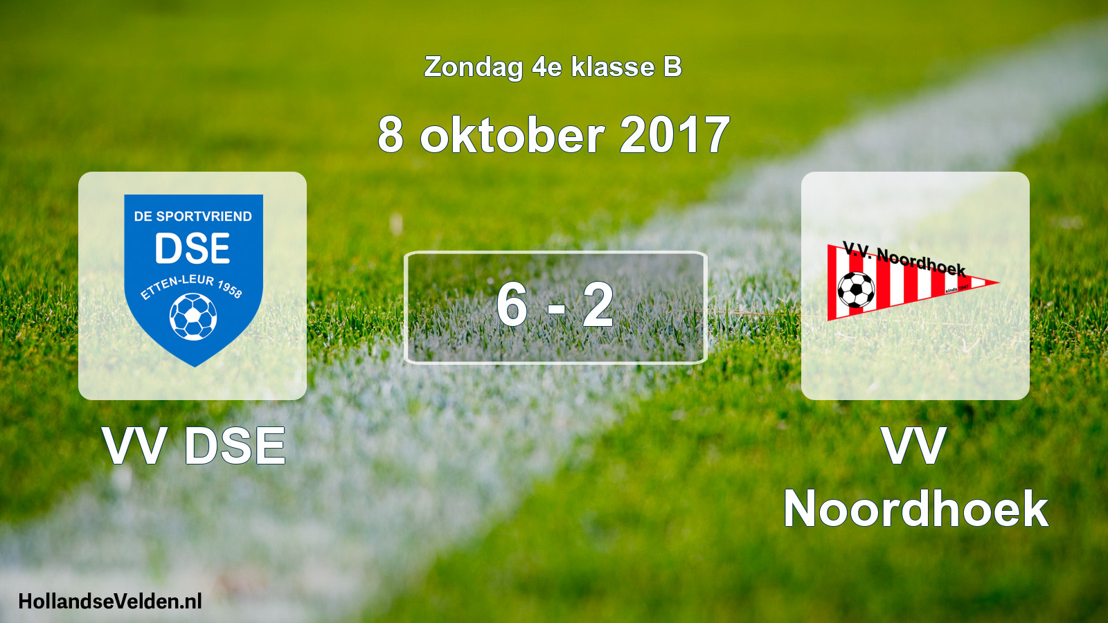 Total number of matches played: VV DSE - VV Noordhoek 6 - 2 (8 October 2017)