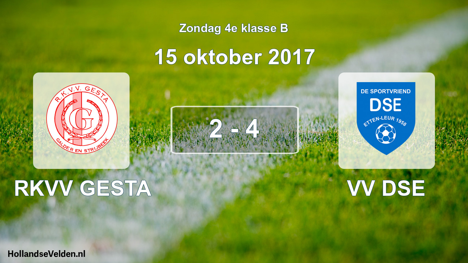 Total number of matches played: RKVV GESTA - VV DSE 2 - 4 (15 October 2017)