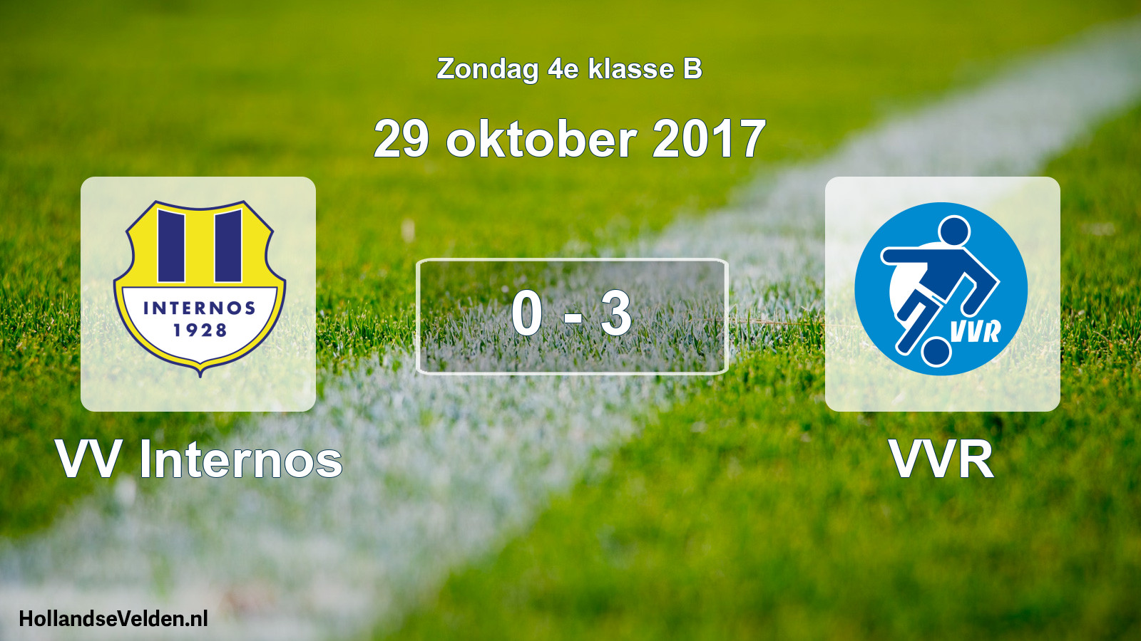 Total number of matches played: VV Internos - VVR 0 - 3 (29 October 2017)