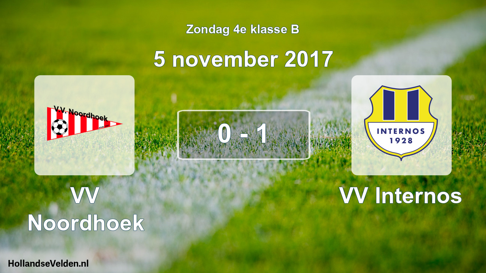 Total number of matches played: VV Noordhoek - VV Internos 0 - 1 (5 November 2017)