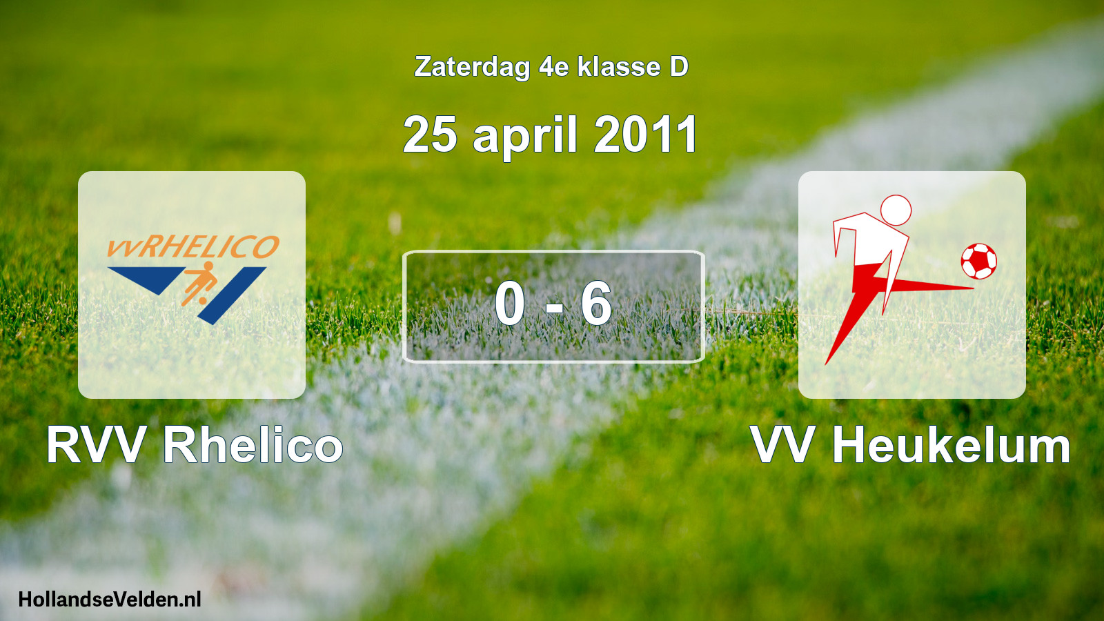 Total number of matches played: RVV Rhelico - VV Heukelum 0 - 6 (25 April 2011)