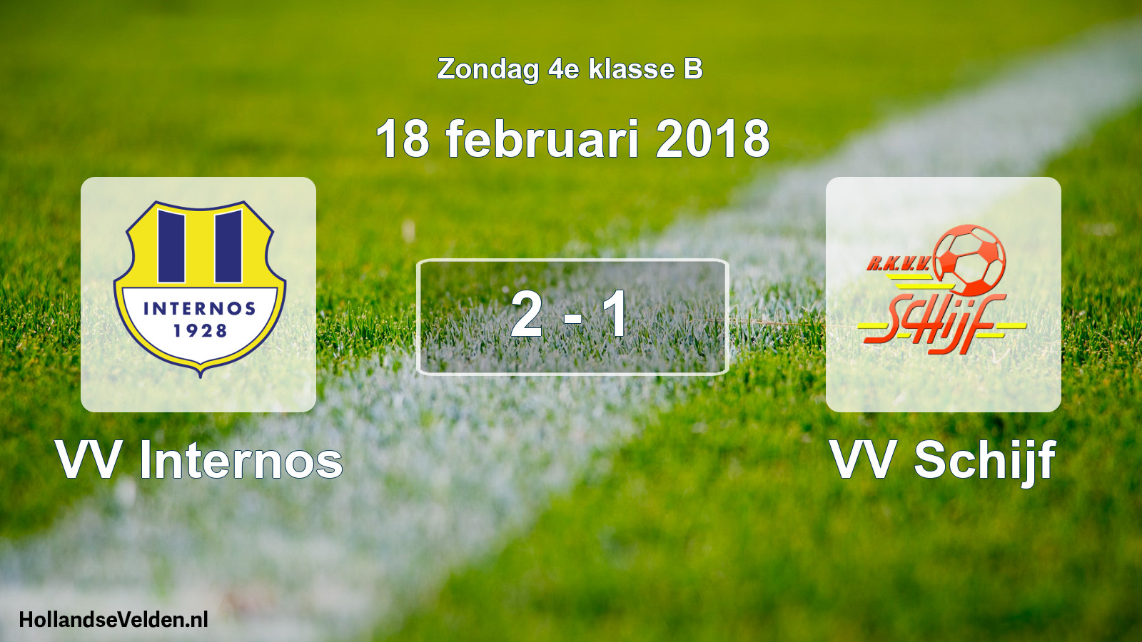 Total number of matches played: VV Internos - VV Schijf 2 - 1 (18 February 2018)