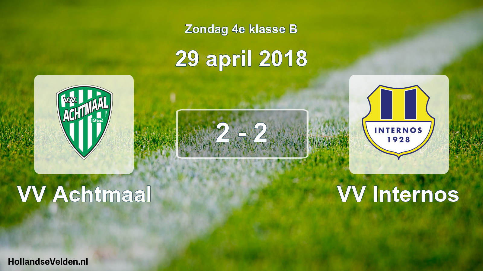 Total number of matches played: VV Achtmaal - VV Internos 2 - 2 (29 April 2018)