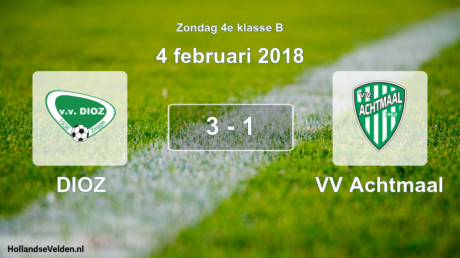 Total number of matches played: DIOZ - VV Achtmaal 3 - 1 (4 February 2018)