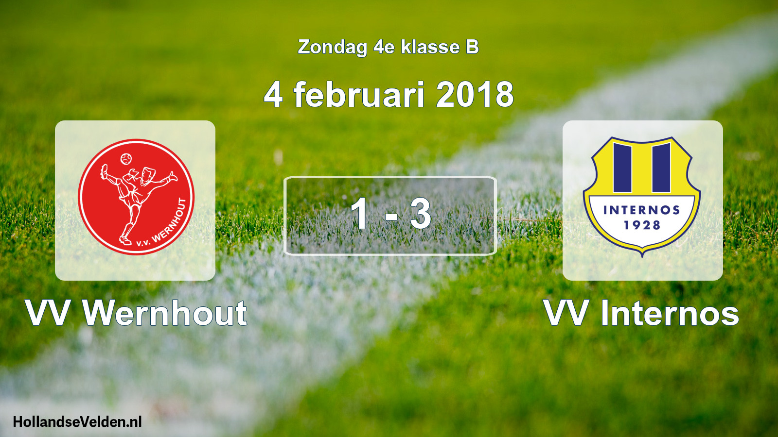 Total number of matches played: VV Wernhout - VV Internos 1 - 3 (4 February 2018)