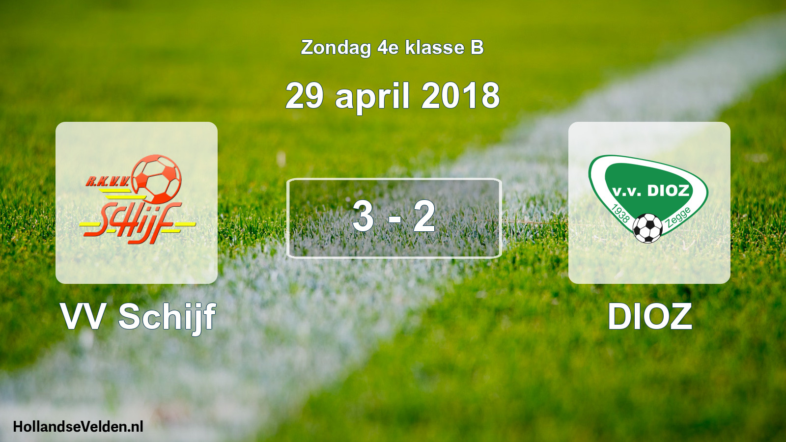 Total number of matches played: VV Schijf - DIOZ 3 - 2 (29 April 2018)