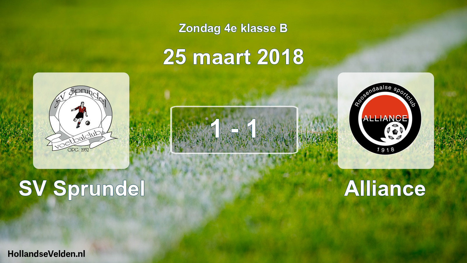 Total number of matches played: SV Sprundel - Alliance 1 - 1 (25 March 2018)
