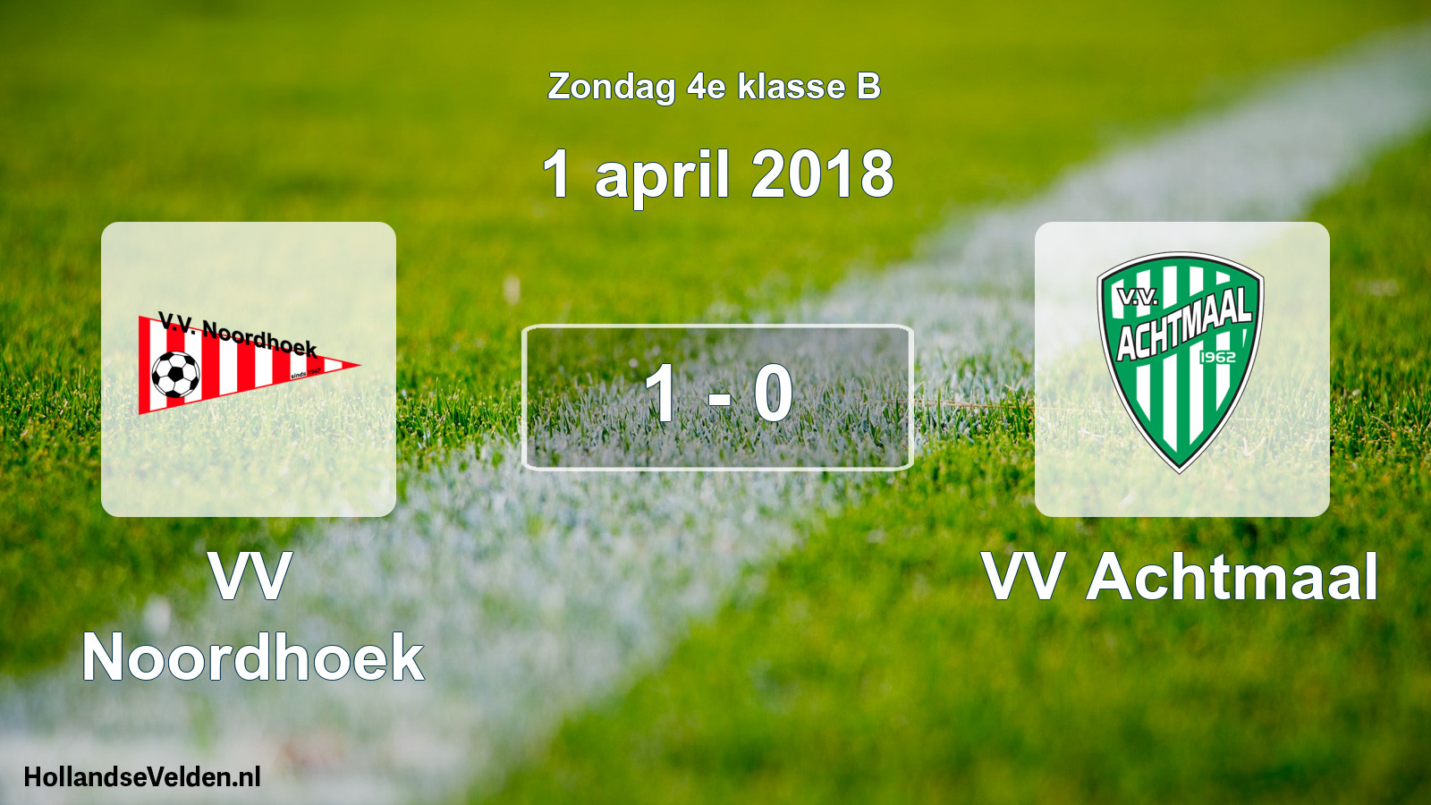 Total number of matches played: VV Noordhoek - VV Achtmaal 1 - 0 (1 April 2018)