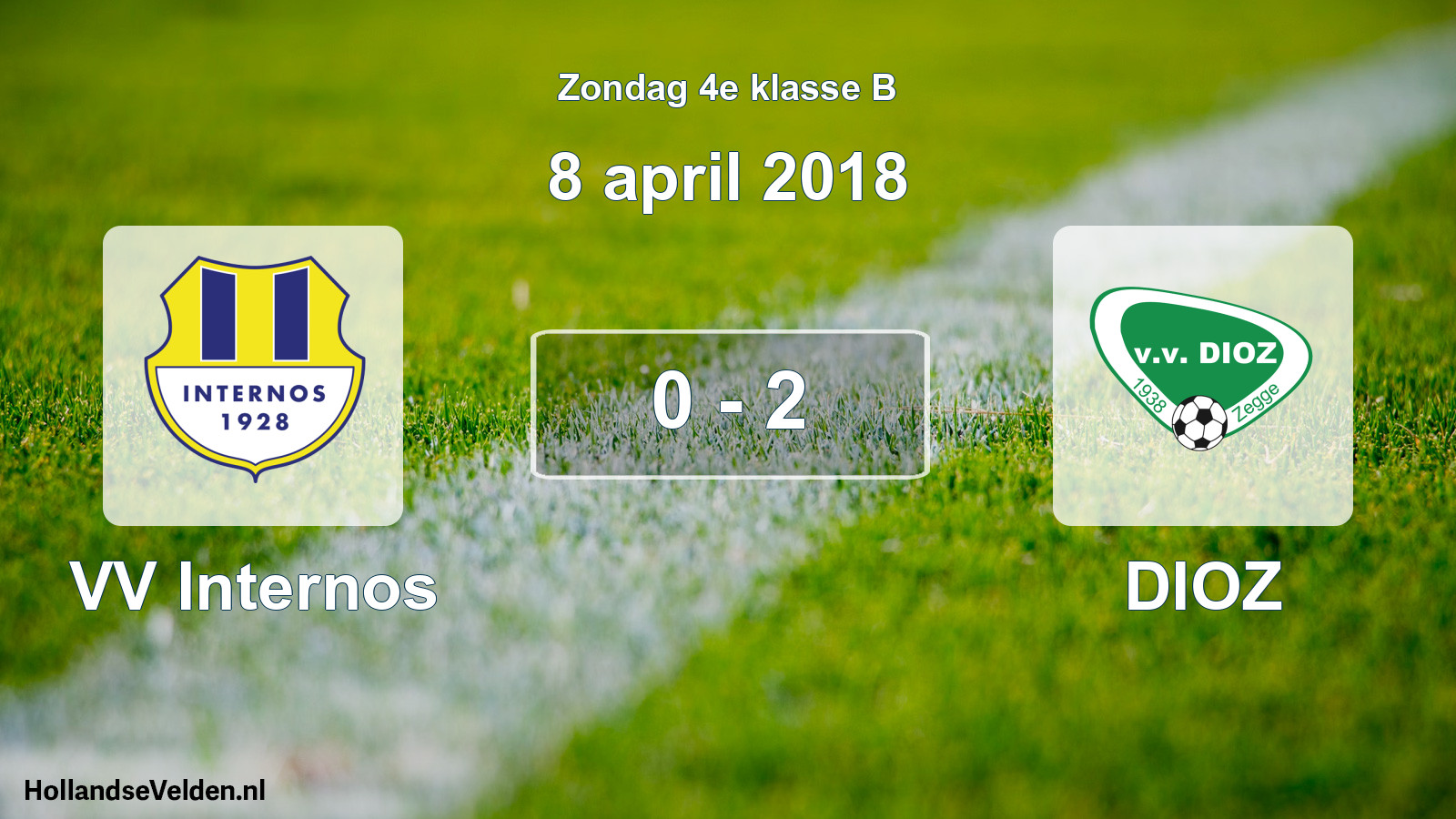 Total number of matches played: VV Internos - DIOZ 0 - 2 (8 April 2018)