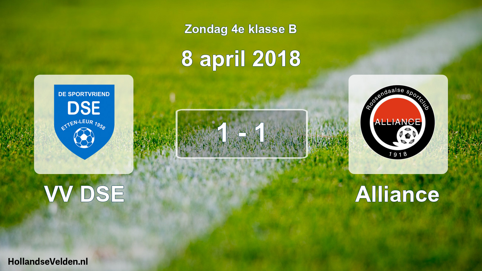 Total number of matches played: VV DSE - Alliance 1 - 1 (8 April 2018)