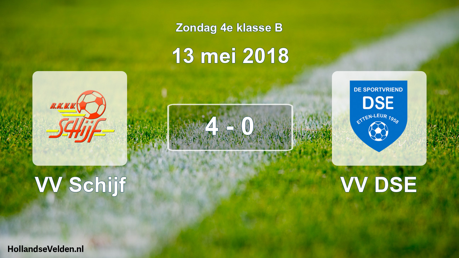 Total number of matches played: VV Schijf - VV DSE 4 - 0 (13 May 2018)