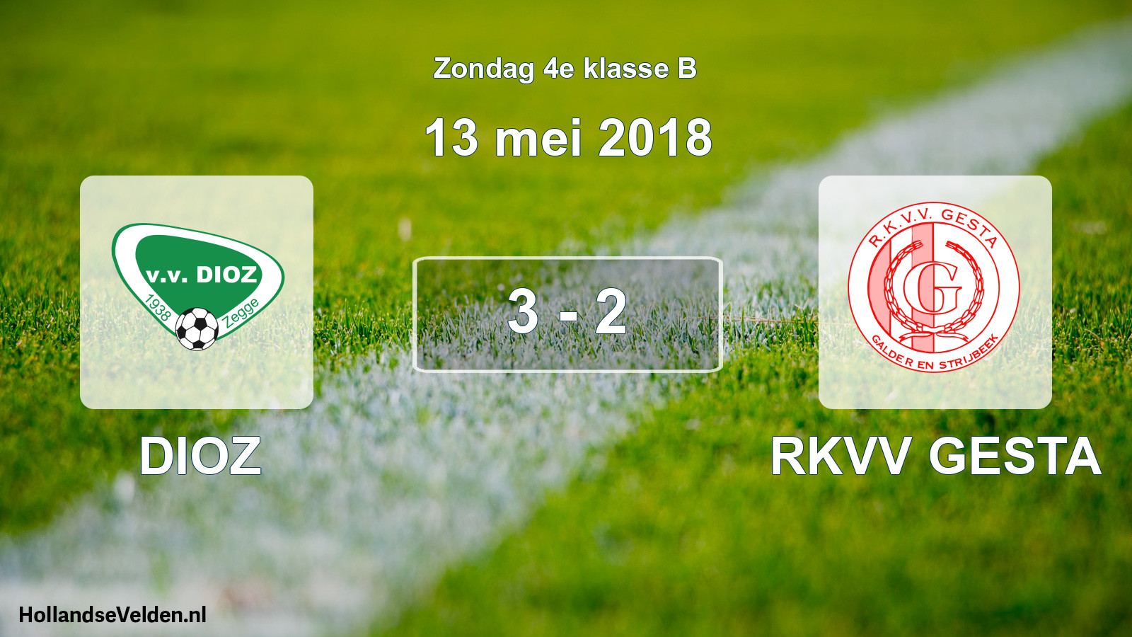 Total number of matches played: DIOZ - RKVV GESTA 3 - 2 (13 May 2018)
