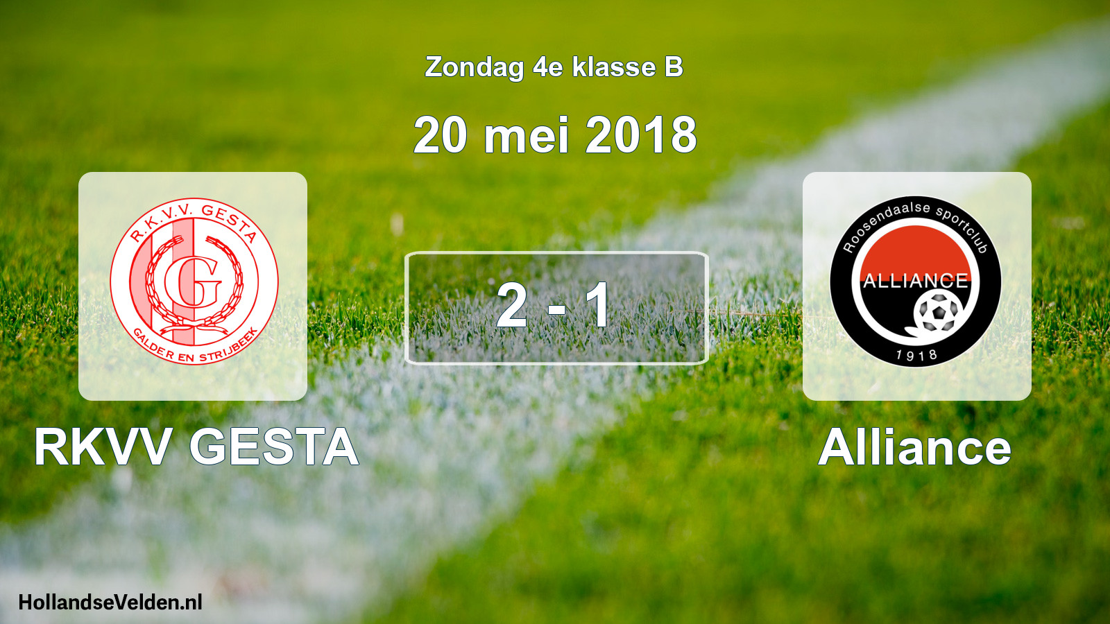 Total number of matches played: RKVV GESTA - Alliance 2 - 1 (20 May 2018)