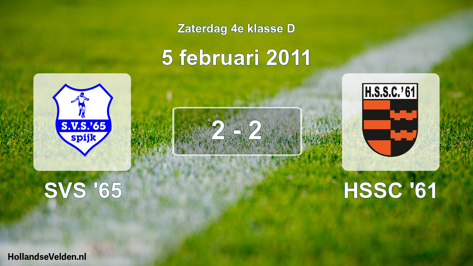 Total number of matches played: SVS '65 - HSSC '61 2 - 2 (5 February 2011)