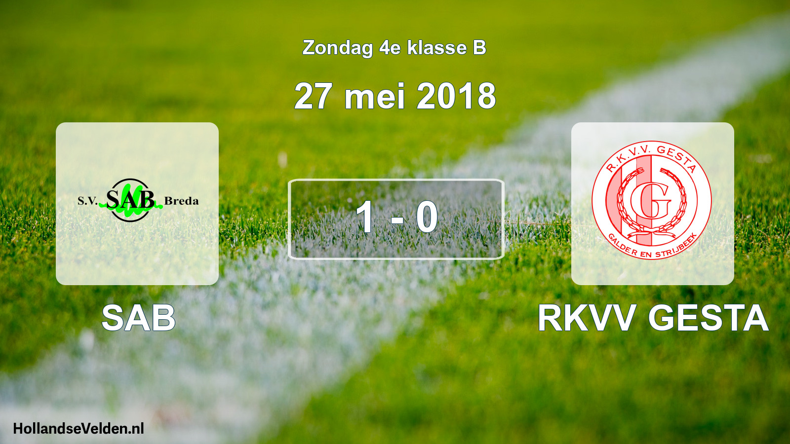 Total number of matches played: SAB - RKVV GESTA 1 - 0 (27 May 2018)