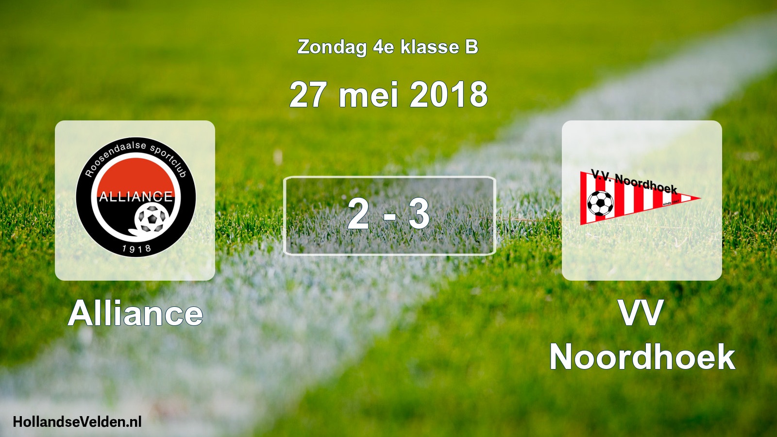 Total number of matches played: Alliance - VV Noordhoek 2 - 3 (27 May 2018)