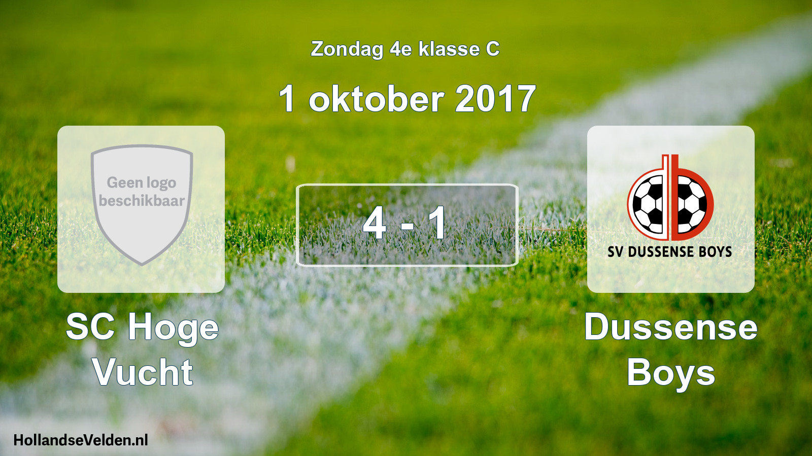 Total number of matches played: SC Hoge Vucht - Dussense Boys 4 - 1 (1 October 2017)