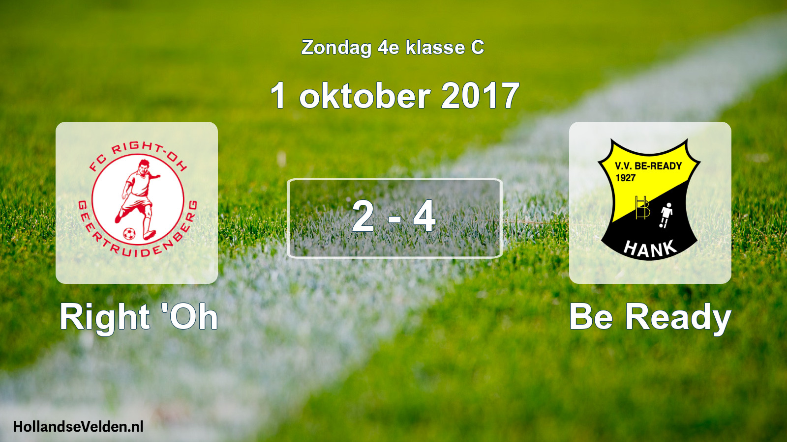 Total number of matches played: Right 'Oh - Be Ready 2 - 4 (1 October 2017)