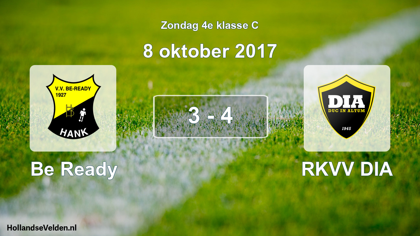 Total number of matches played: Be Ready - RKVV DIA 3 - 4 (8 October 2017)
