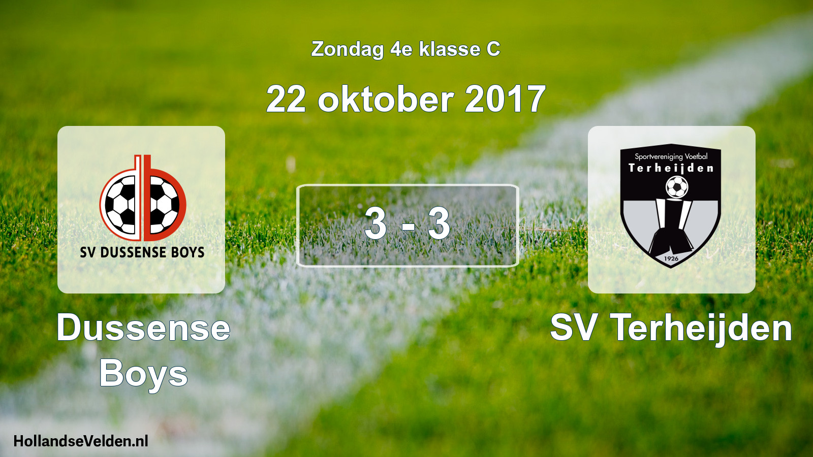 Total number of matches played: Dussense Boys - SV Terheijden 3 - 3 (22 October 2017)