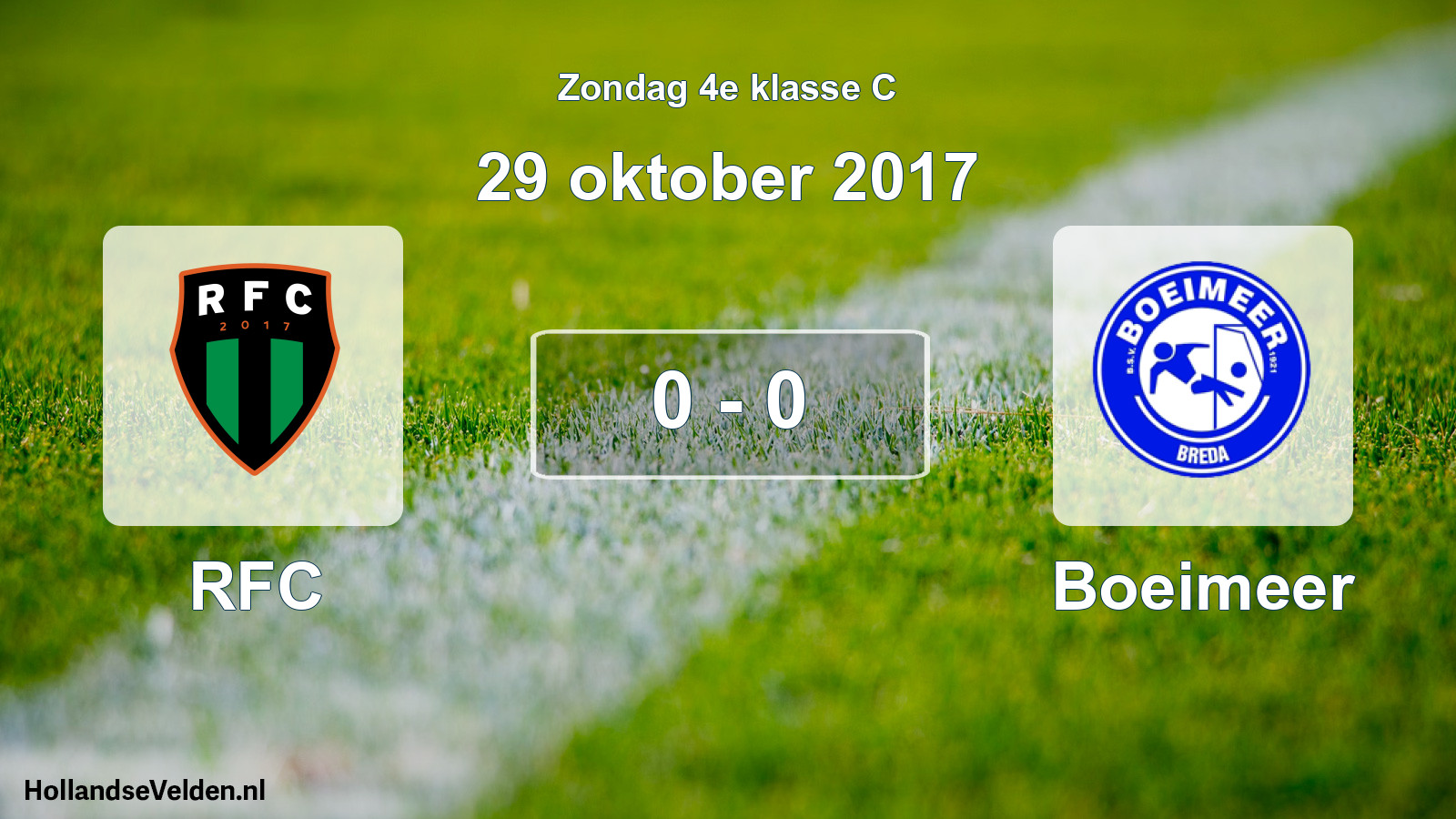 Total number of matches played: RFC - Boeimeer 0 - 0 (29 October 2017)