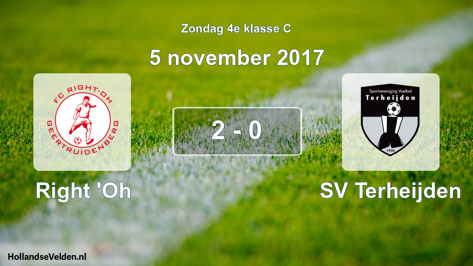 Total number of matches played: Right 'Oh - SV Terheijden 2 - 0 (5 November 2017)