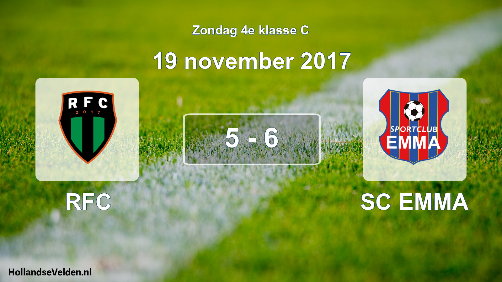 Total number of matches played: RFC - SC EMMA 5 - 6 (19 November 2017)
