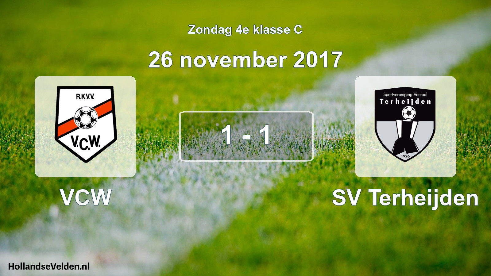 Total number of matches played: VCW - SV Terheijden 1 - 1 (26 November 2017)