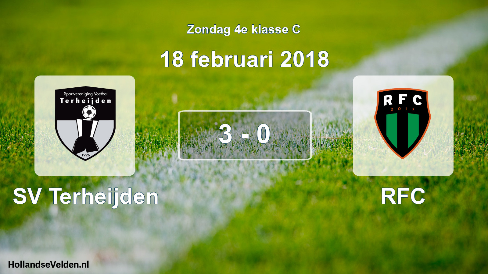 Total number of matches played: SV Terheijden - RFC 3 - 0 (18 February 2018)