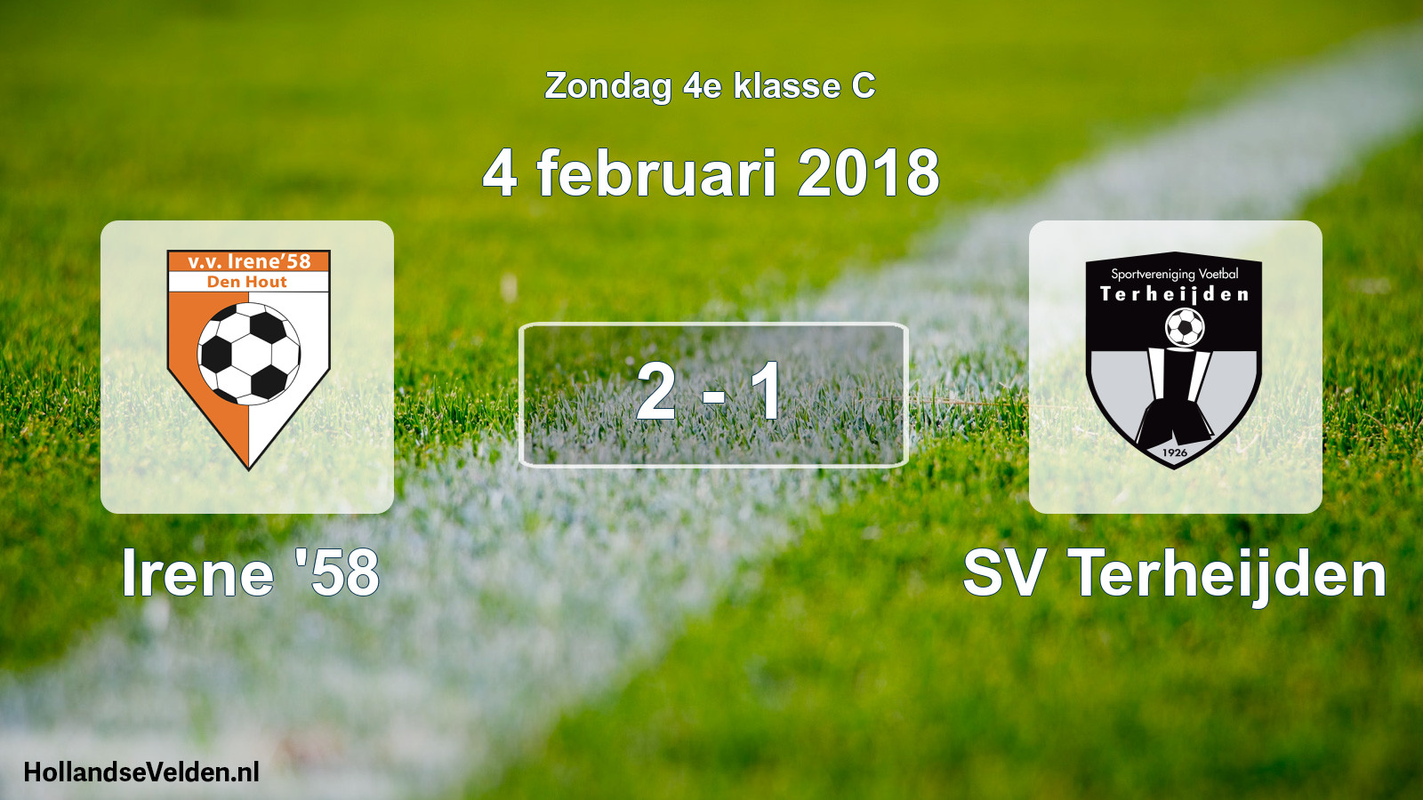 Total number of matches played: Irene '58 - SV Terheijden 2 - 1 (4 February 2018)
