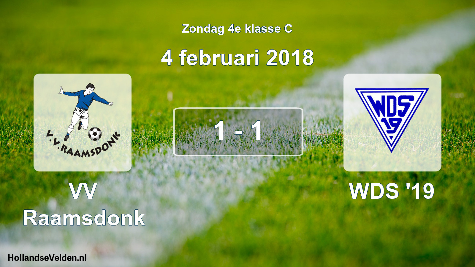 Total number of matches played: VV Raamsdonk - WDS '19 1 - 1 (4 February 2018)