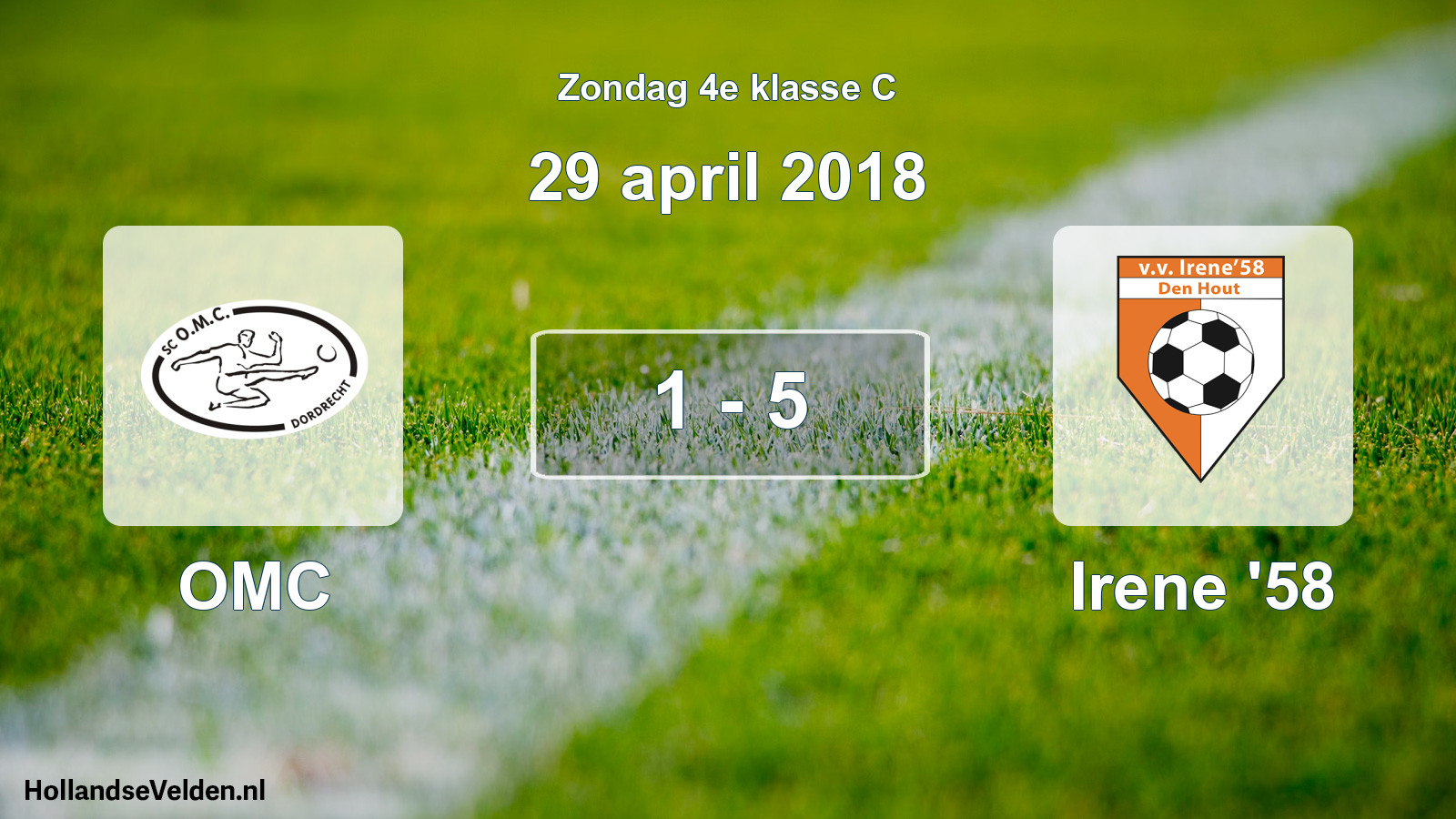 Total number of matches played: OMC - Irene '58 1 - 5 (29 April 2018)