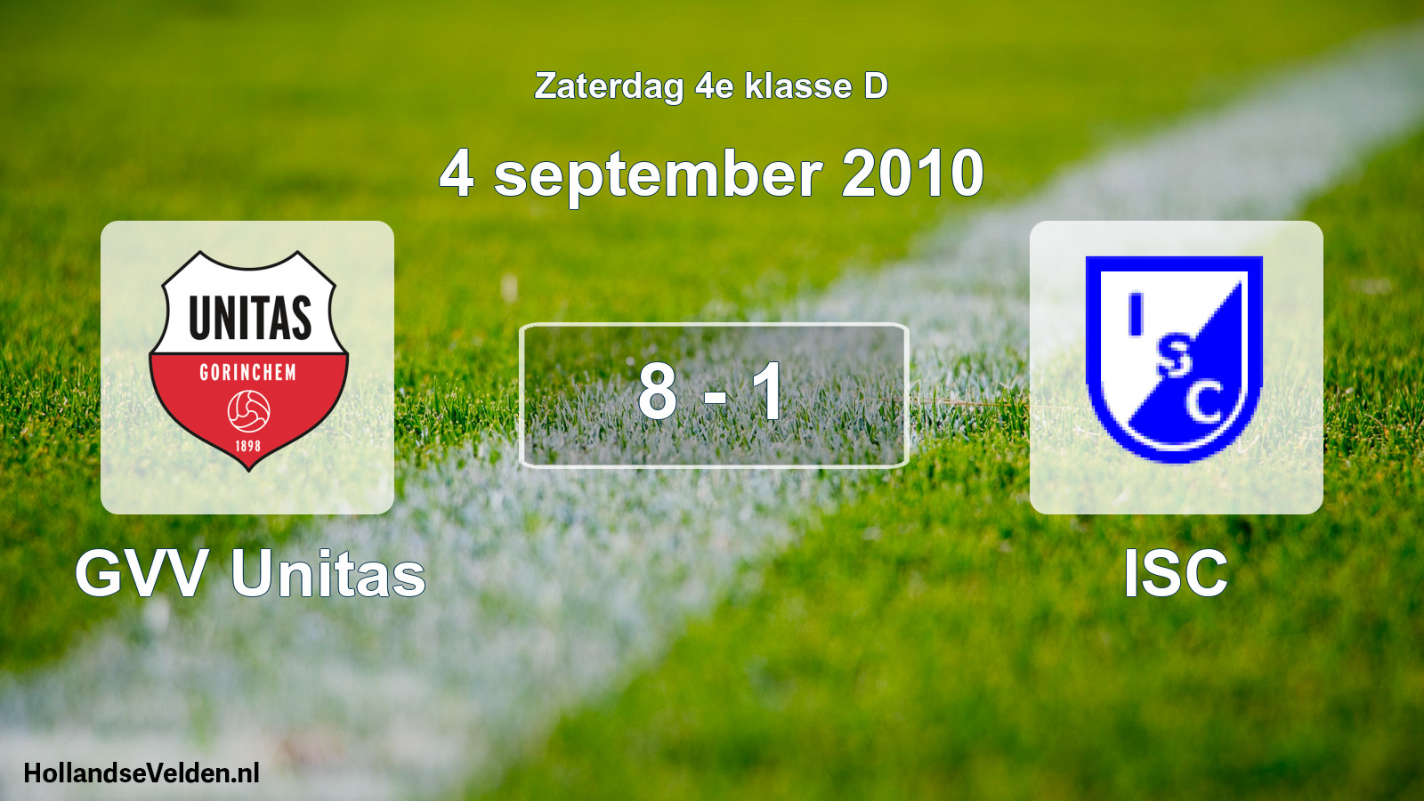 Gespeelde wedstrijd: GVV Unitas - ISC 8 - 1 (4 september 2010)