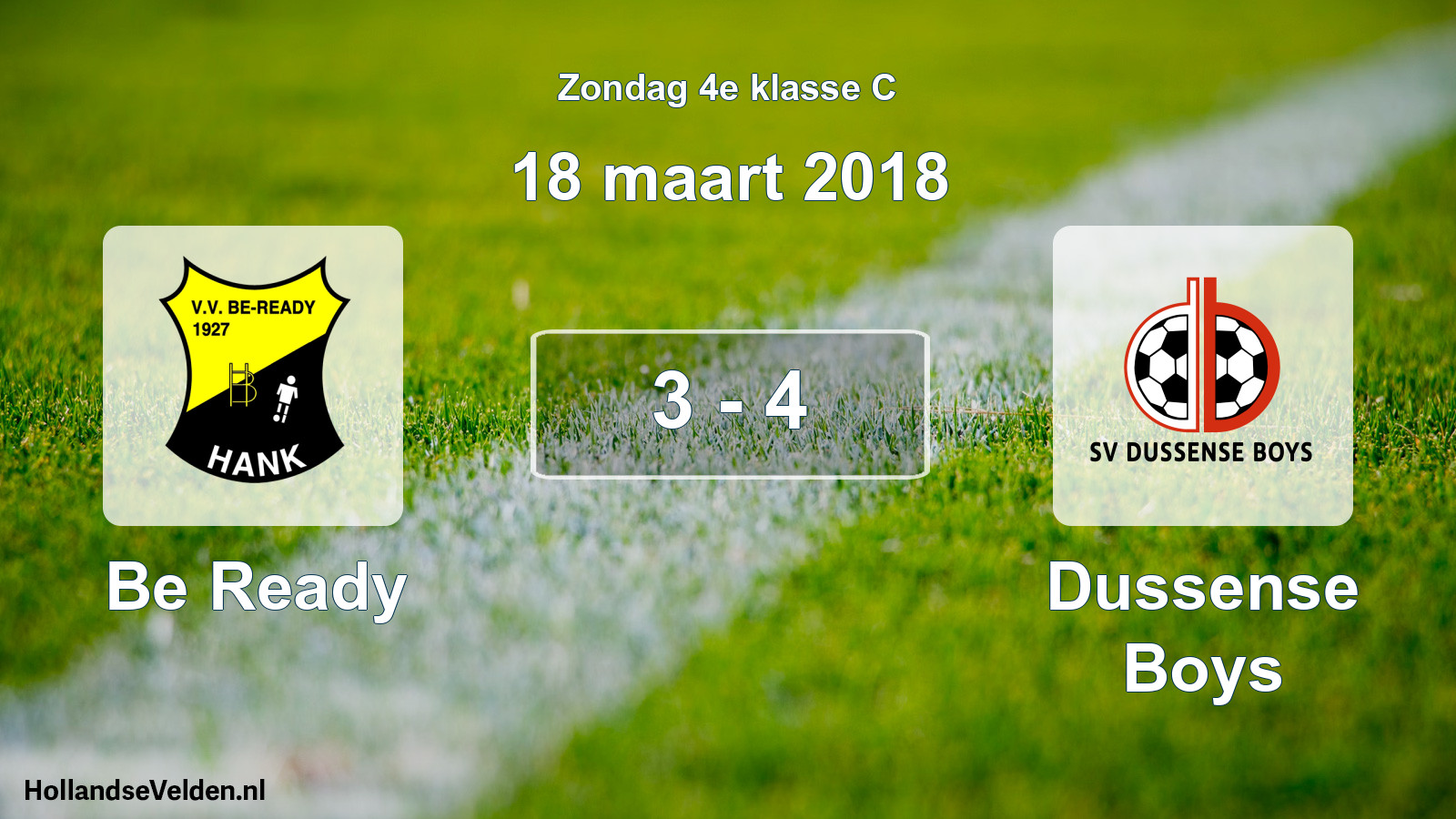 Total number of matches played: Be Ready - Dussense Boys 3 - 4 (18 March 2018)