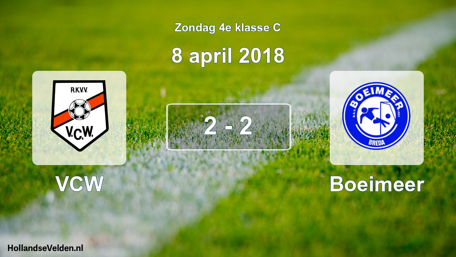 Total number of matches played: VCW - Boeimeer 2 - 2 (8 April 2018)