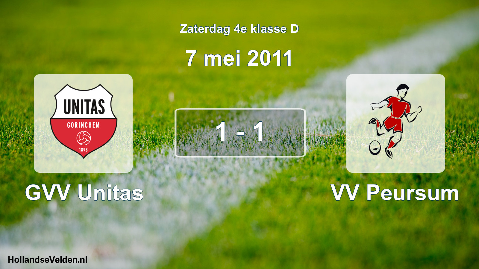 Total number of matches played: GVV Unitas - VV Peursum 1 - 1 (7 May 2011)