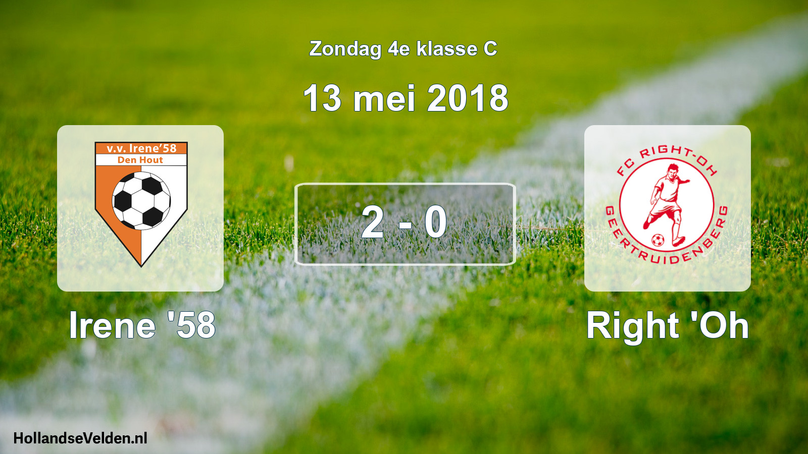 Total number of matches played: Irene '58 - Right 'Oh 2 - 0 (13 May 2018)