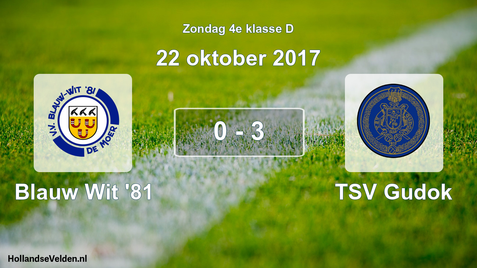 Total number of matches played: Blauw Wit '81 - TSV Gudok 0 - 3 (22 October 2017)