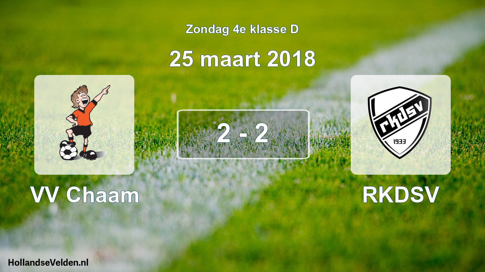 Total number of matches played: VV Chaam - RKDSV 2 - 2 (25 March 2018)