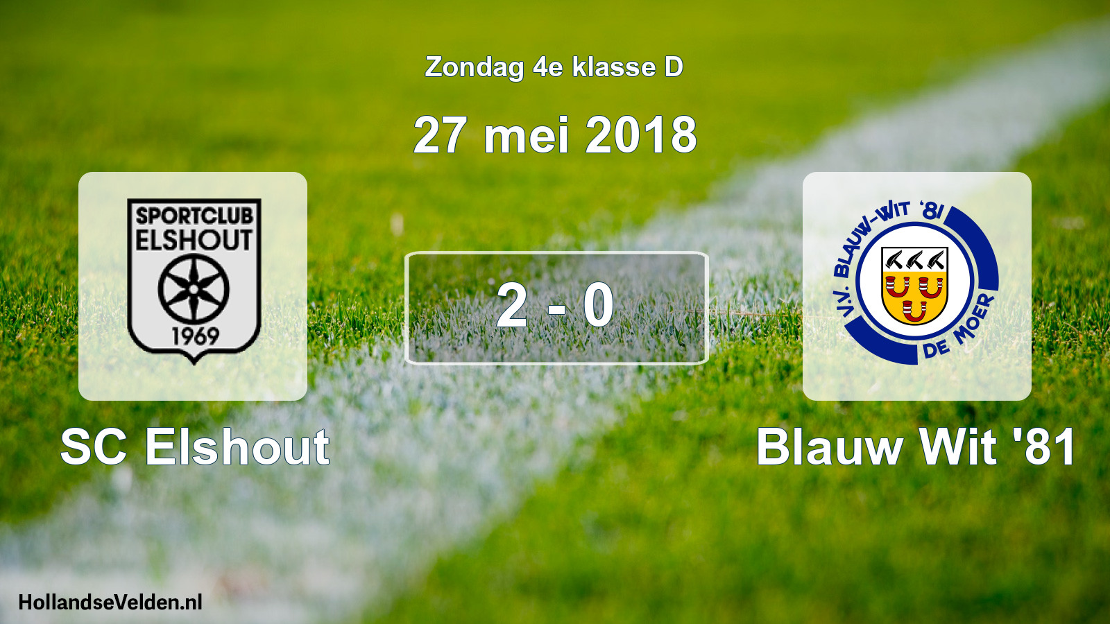 Total number of matches played: SC Elshout - Blauw Wit '81 2 - 0 (27 May 2018)