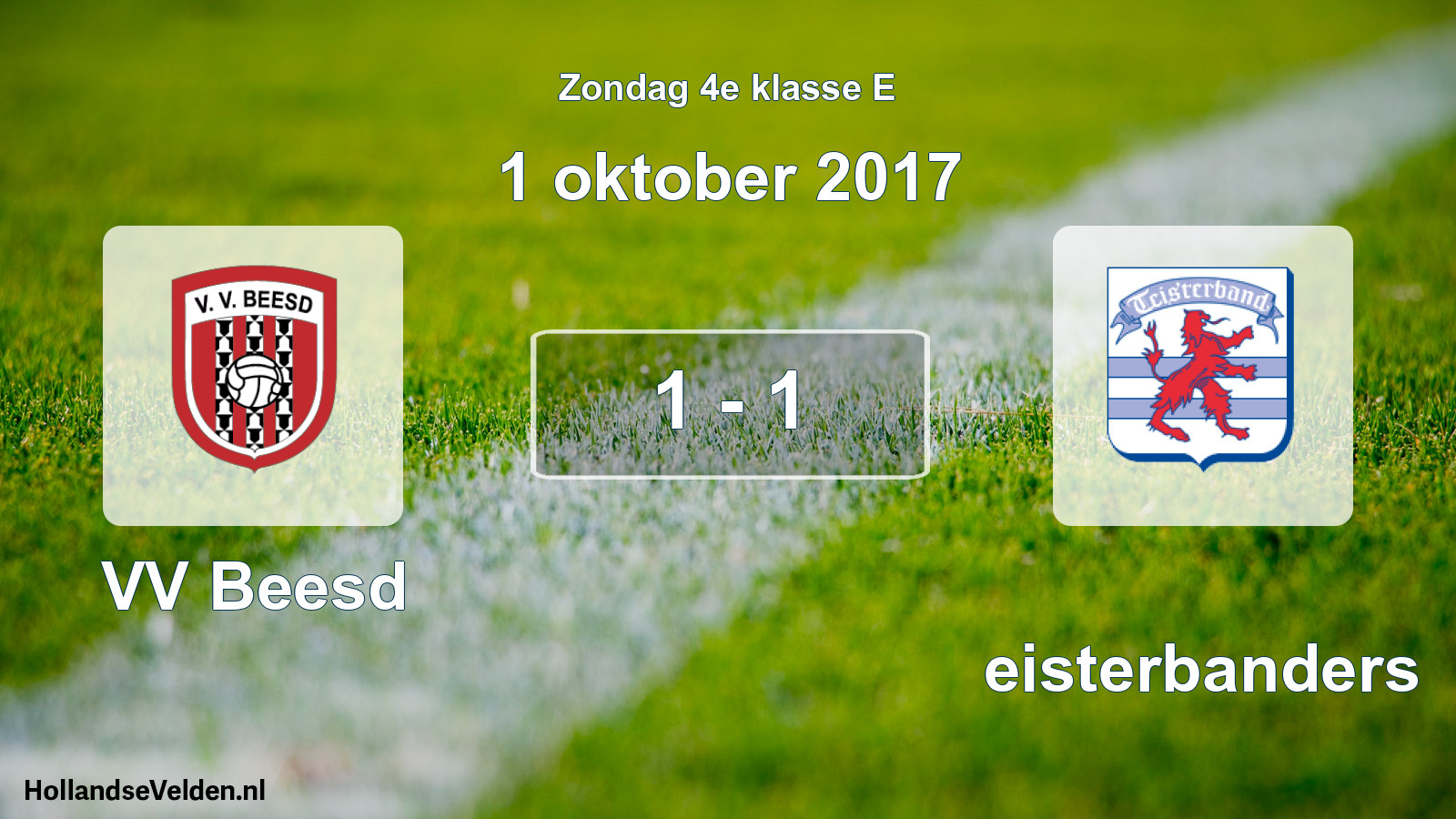 Total number of matches played: VV Beesd - Teisterbanders 1 - 1 (1 October 2017)