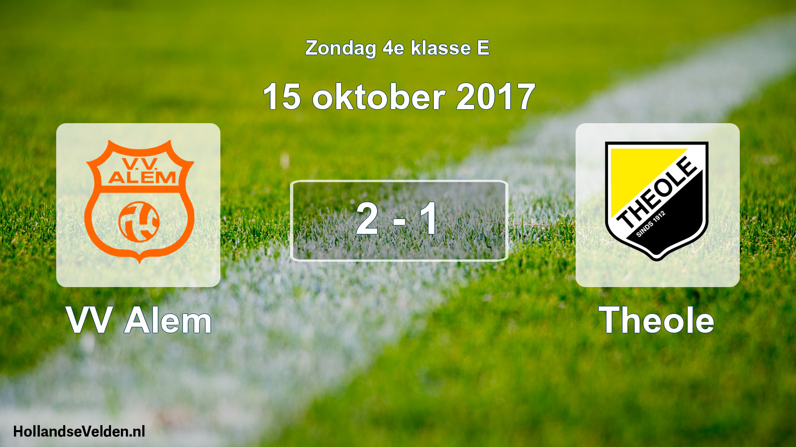 Total number of matches played: VV Alem - Theole 2 - 1 (15 October 2017)