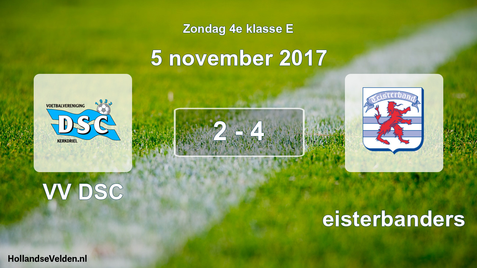 Total number of matches played: VV DSC - Teisterbanders 2 - 4 (5 November 2017)